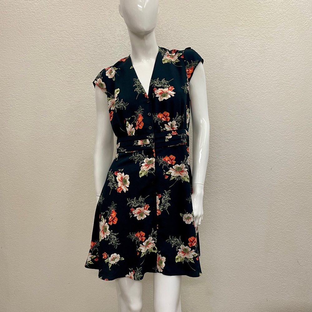 Topshop Black and Red Flutter Sleeve Mini Dress